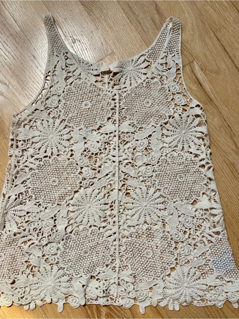 Vintage Tulle brand floral patchwork crochet lace tunic tank top